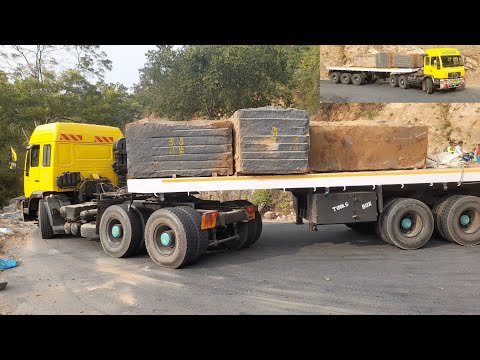 Loaded trailer truck on the road